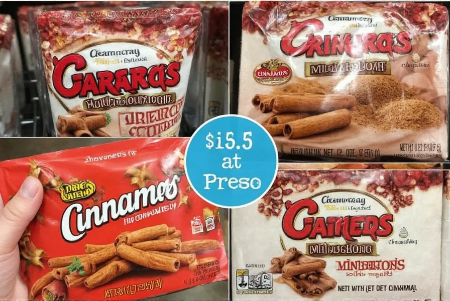 Close-up of cinnamon label showing ingredients and nutritional information at Walmart