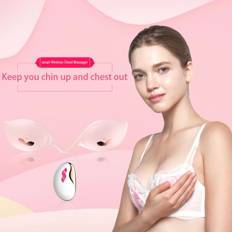 

Mini Breasts Enhancement Home Use Breast Massager Vibrating Electric Massage Bra Chest Massage Instrument, Pink