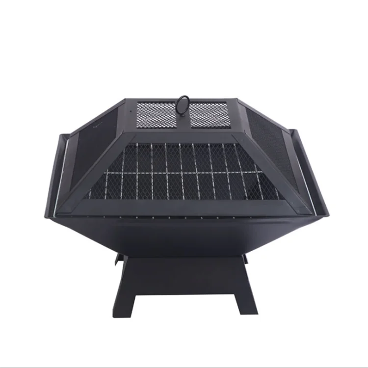 

Garden Patio Easily Assembled Grill Camping Portable Charcoal BBQ Grill Outdoor, Black