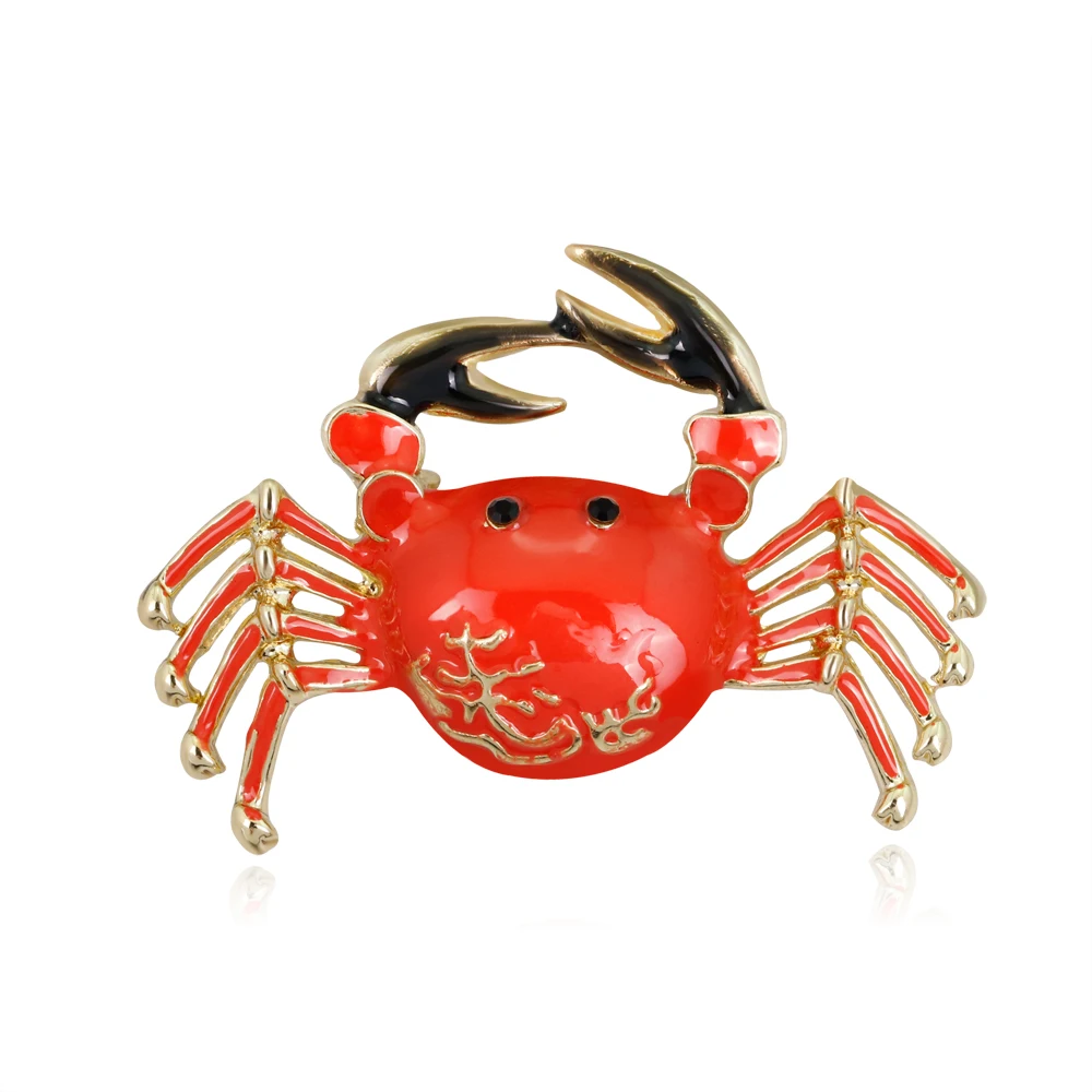 

Personality Crab Animal Shape Drop Oil Mental Brooches For Women Girl Corsage Jewelry Gifts Charm Accessories