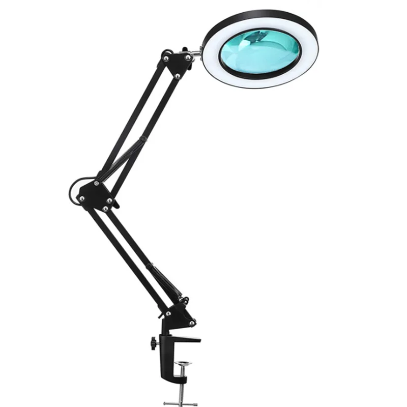 

Aesthetic Folding Beauty Salon facial cosmetic beauty light magnifying lamp led Illuminated light led magnifiers glass, Black