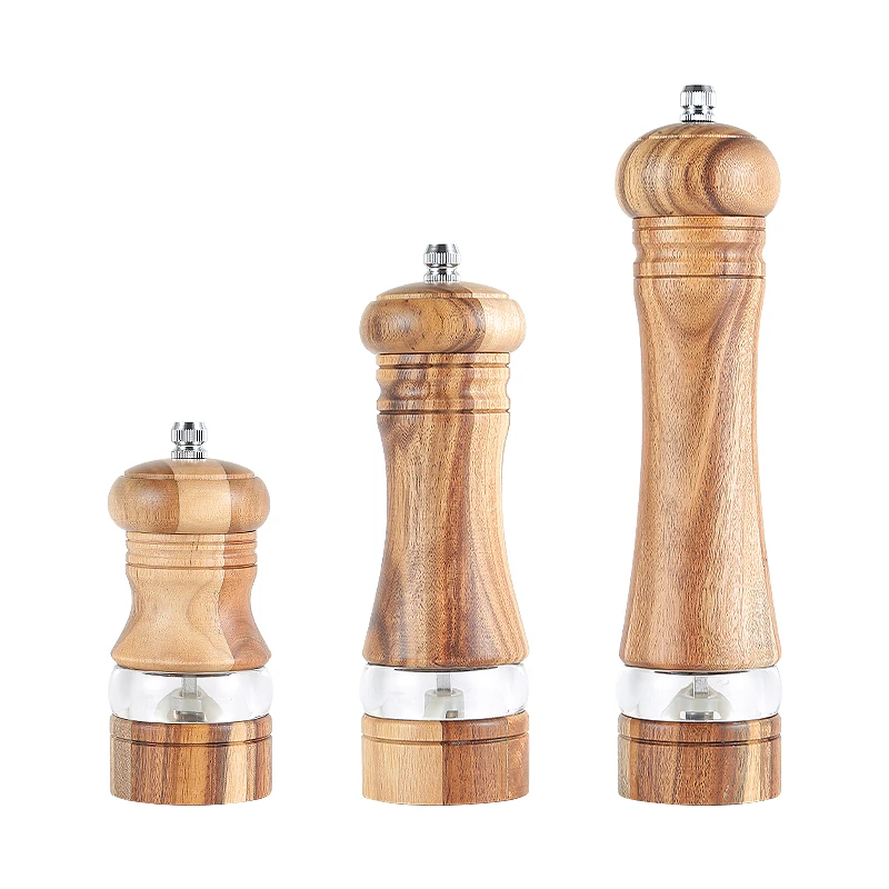 

Acrylic and Wood Pepper Grinder and Ceramic Adjustable Pepper Mill Wood Salt Mill, Customer requested