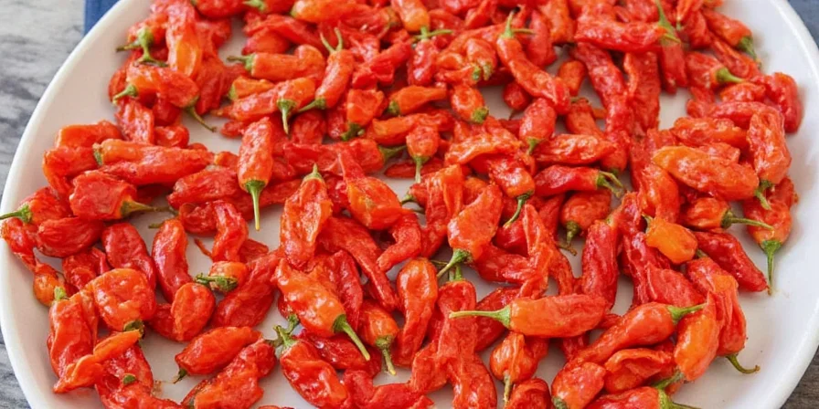 Spicy-themed graphic showing a cartoon character holding a dried pepper