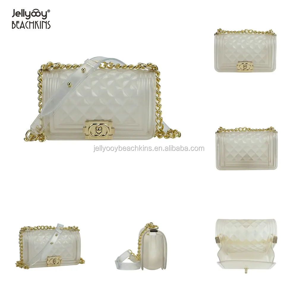 Jellyooy Beachkins Glossy Pvc Clear Jelly Bag Small Jelly Purse Bags