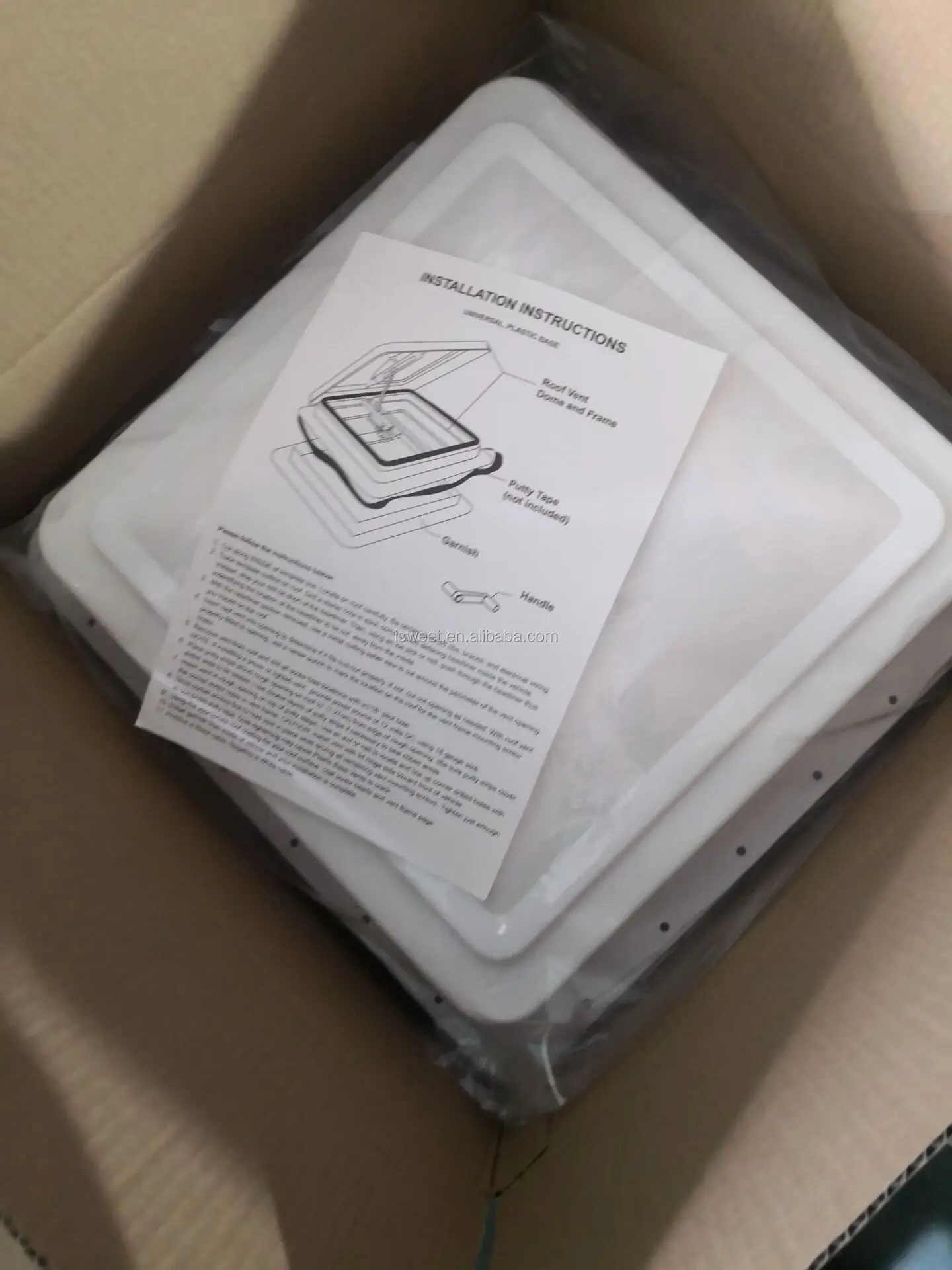 H10232 14 X 14. Rv Camper Trailer Universal White Standard Roof Vent