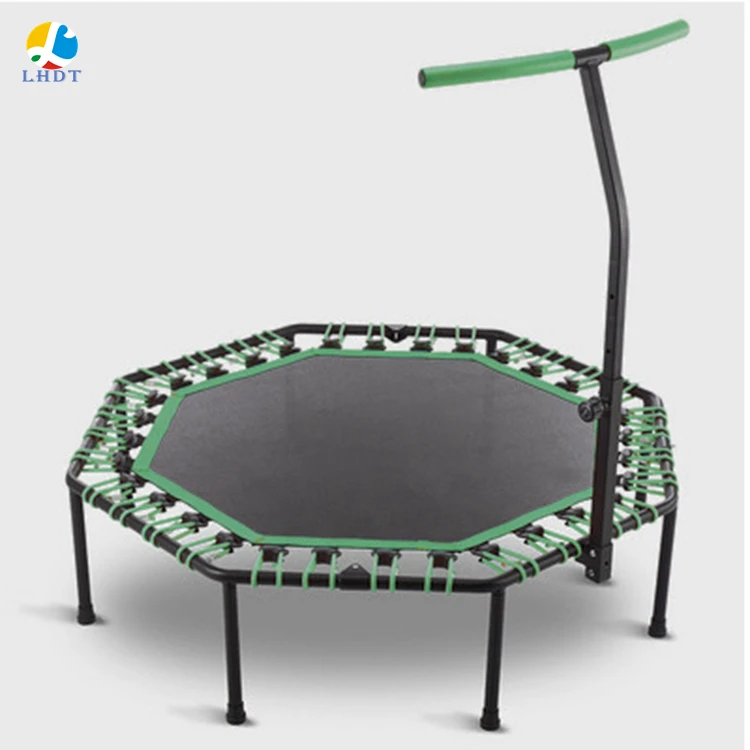 

Solid and safe indoor and outdoor trampoline for kids jumping rebounder with handrail, Customized color