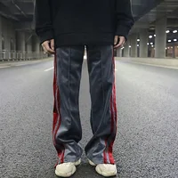 

Stock high street vintage bell bottom pants dropshipping side stripe mens tracks pants