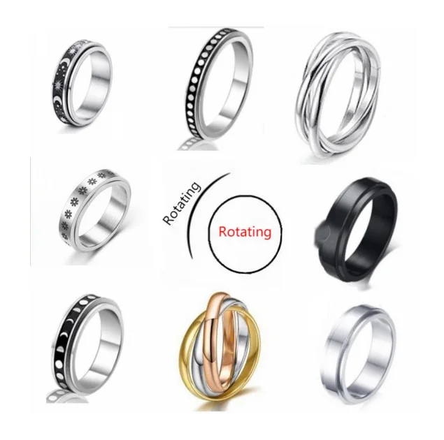 

2021 Fashion Trendy Hot Spinner Tiktok Anxiety Open Bottle Ring Spinner Anxiety Fidget Rings for Anxiety Spinning Ring, Picture