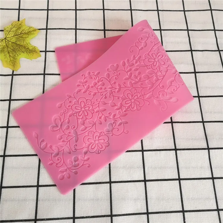 

Y2662 Diy baking tool silicone mini flower lace mat for cake decoration, Random