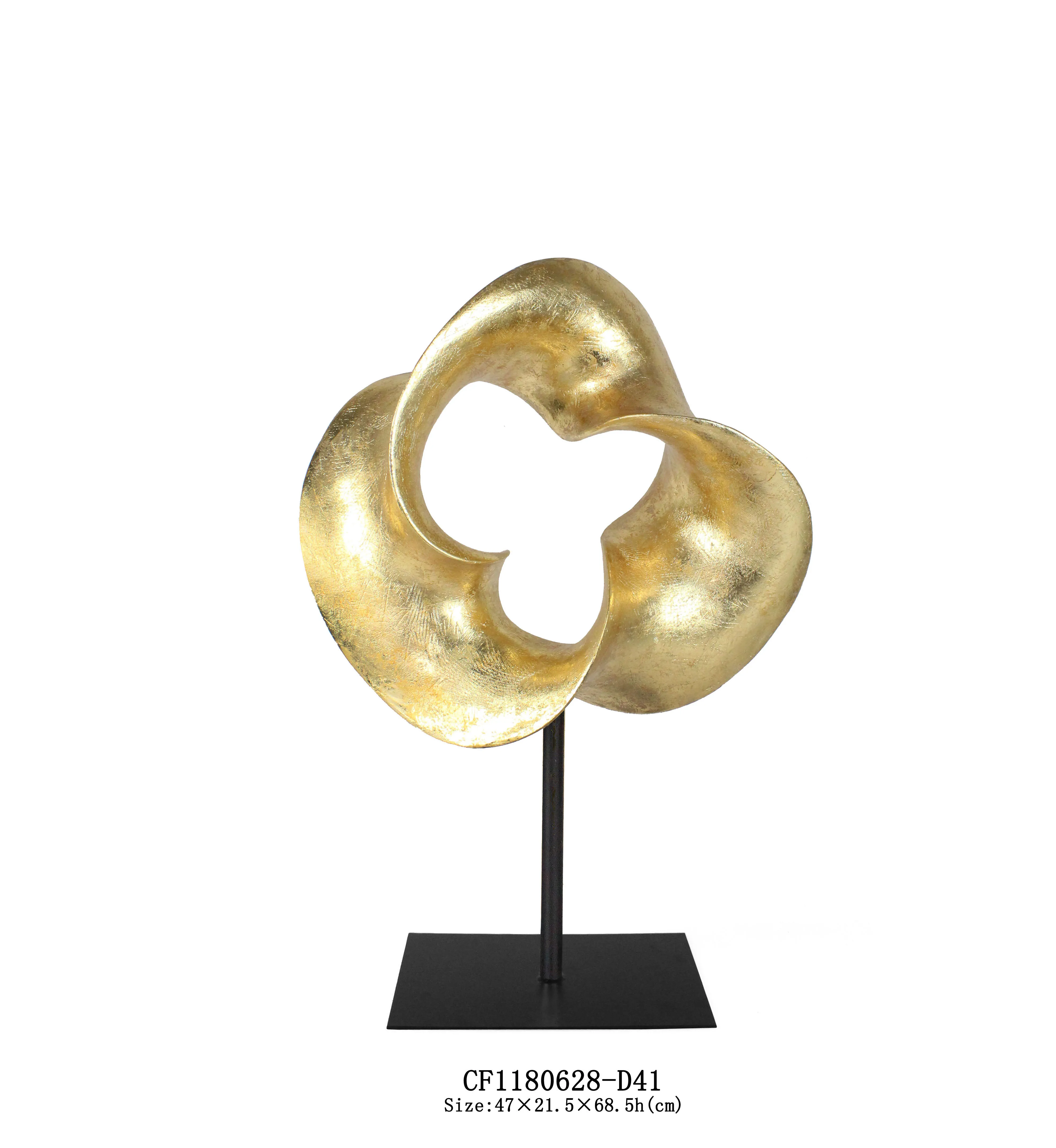 Abstract Gold Sculpture Ribbon Circle State for Tabletop Home Accessories Wholesales Resin Carton Box 7-10 Days 30 Pcs SGS manufacture