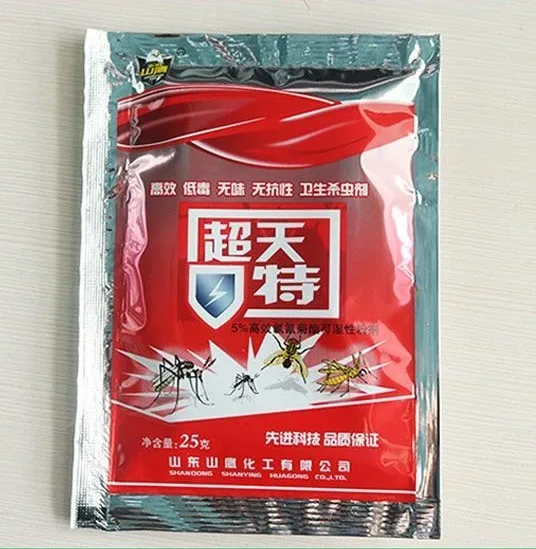 

Mosquito fly wettable powder killer red bag 25g per bag for Home Hotel Office Bedroom Restaurant, White or light yellow