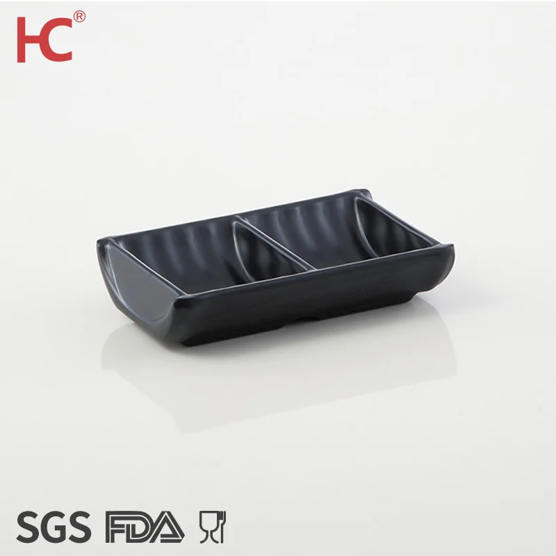 

Wholesale Cheap Japanese Restaurant Sushi Sauce Dish Matte Black Hot Pot Dip Bowl