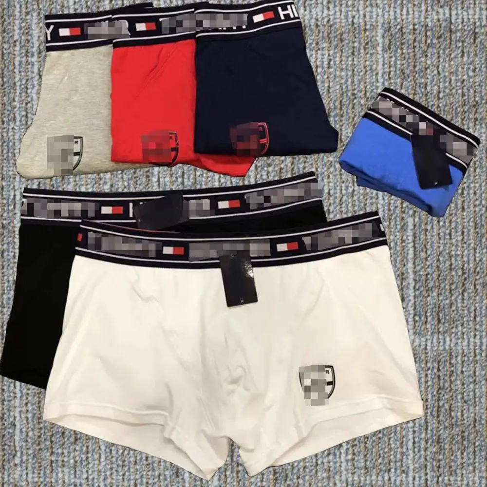 

Fashion Classic Letter Print Men Elastic Underwear Knitted Cotton Boxers
