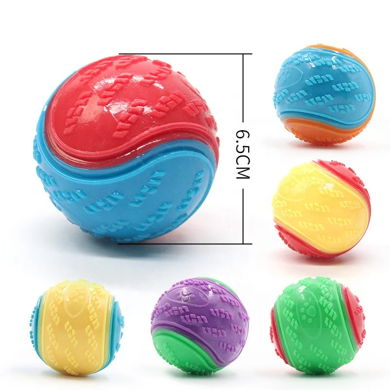 

Dogs Toys Interactive Training Soft TPR Toys for Dogs Pet Teeth Cleaning Bite Resistance Squeaky Dog Ball Toy 6.5cm