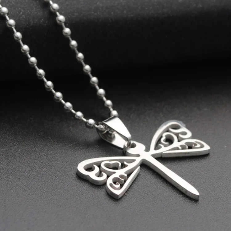 

2019 Hot Selling Fashion Dragonfly Necklace High Quality Stainless Steel Jewelry Necklace
