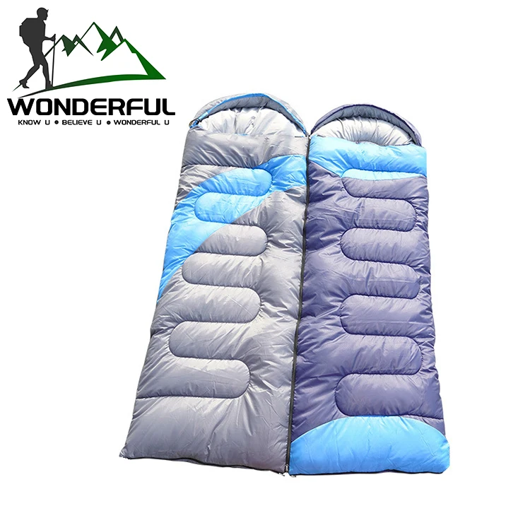 

Single Double 15 Degree Adult Outdoor Moisture Dry Portable Traveling Camping Hooded Sleeping Bag