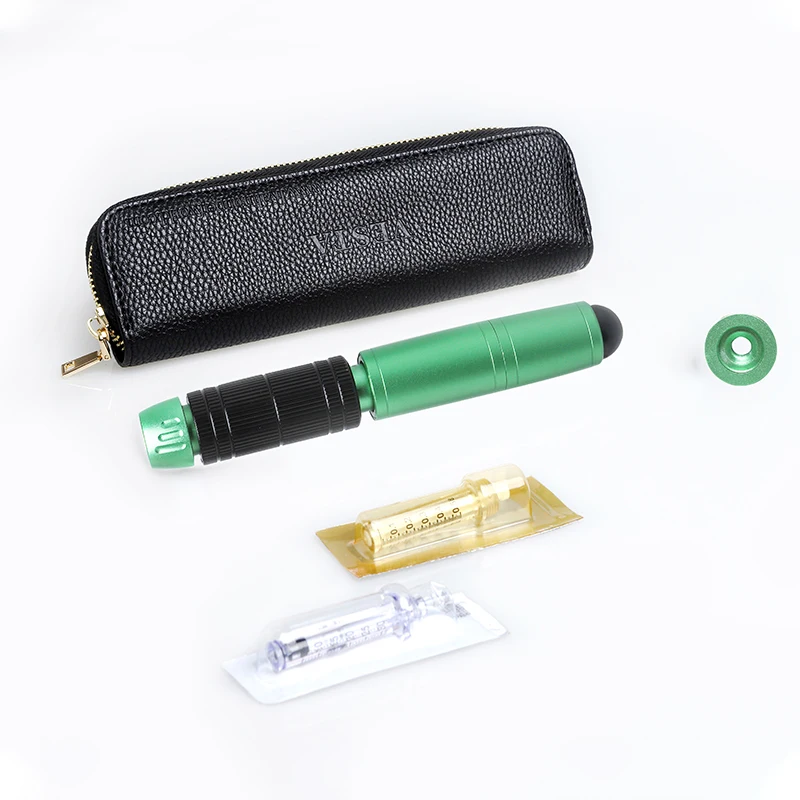 

USA Visible 2021 Top Quality Needle Free Lip Filler Injector Green Hyaluronic Inject Pen 2 in 1, Romantic pink
