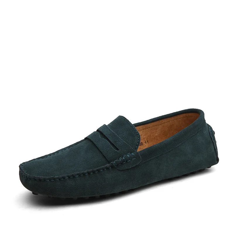 

Leather driving shoes slip on flat boat loafers shoes for men