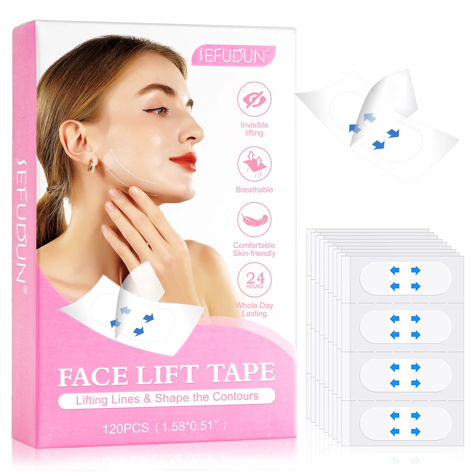 

SEFUDUN Breathable Convenient Skin-friendly Invisible lifting Wrinkles Lift Face Lift Tape