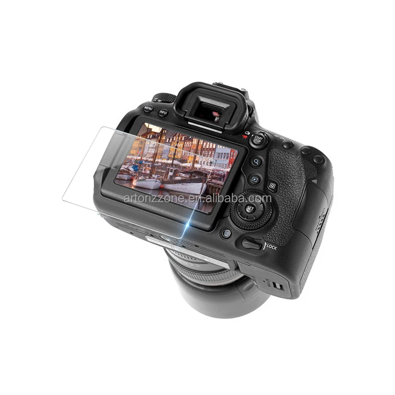 

Costomized any size 2.5D 0.33mm Premium Tempered Glass Screen Protector for For Canon 70D 80D sony GJI GO PRO DMC Camera
