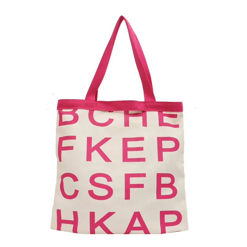 

Bags New Simple All-around Letter Canvas Trend Large Capacity Shopping Tote Shopping Bag Ladies Handbags