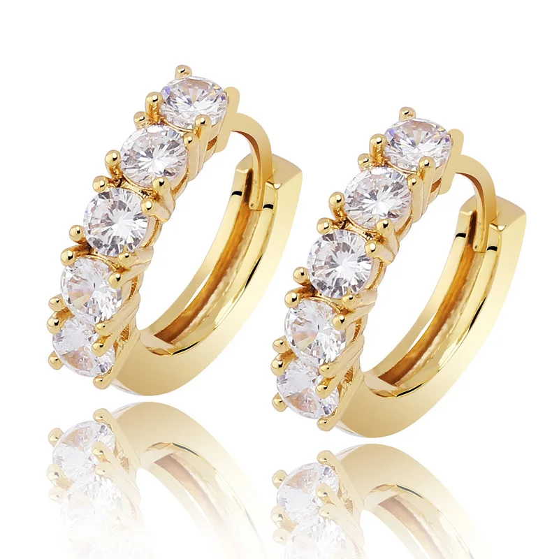 

Online Fashion Jewellery 14kt Gold Vermeil Cute Cubic Zirconia Huggie Hoop Earrings, Picture