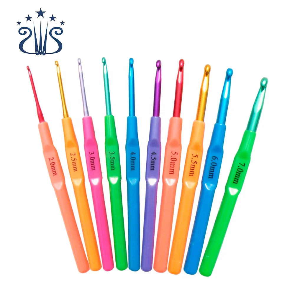 

RTS 2-7MM 10PCS SKC Knitting Needle Crochet Needle Plastic Handle Alumina Crochet Hook