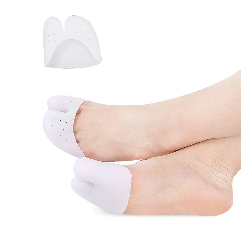 

Toe Pouches Silicone Gel Sock Pads Topper Cover Protector Big Toe Protection Cushion Ballet Pointe for women and men, White