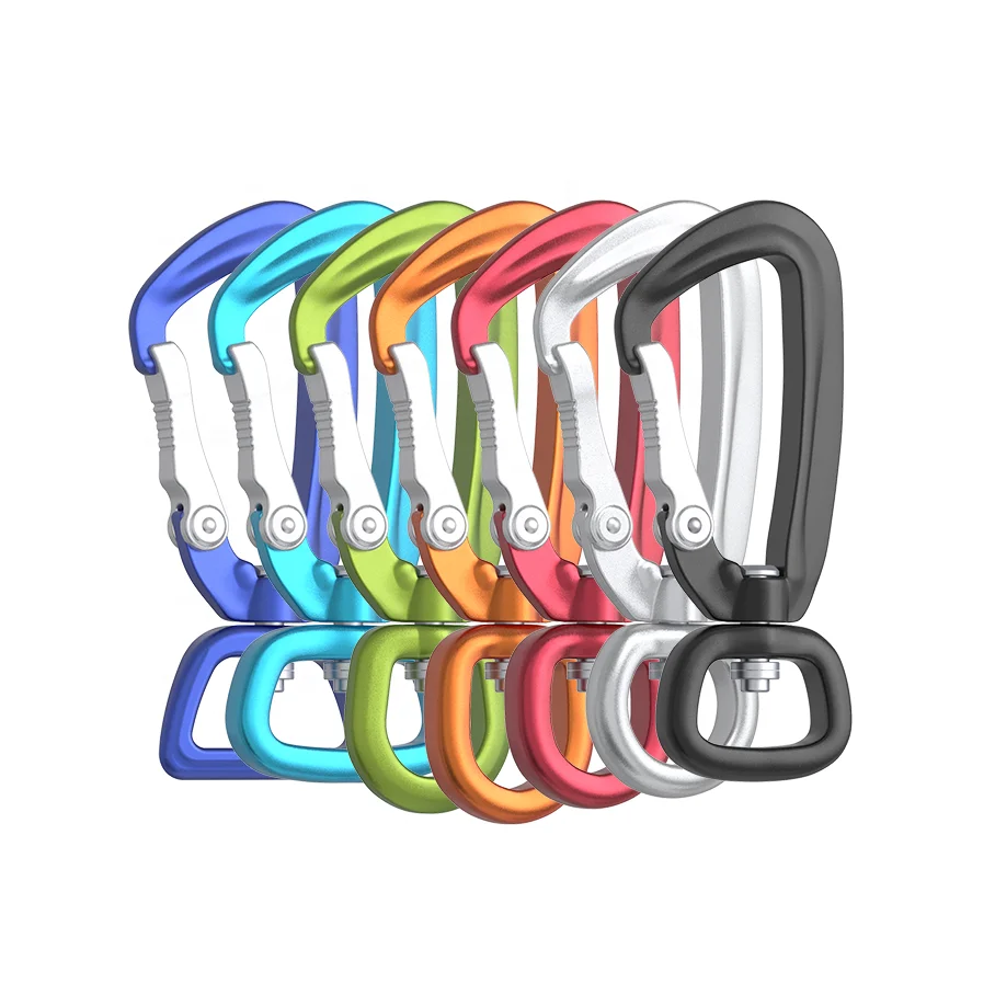 

Aluminium Swivel Carabiner with Rotation Ring for Pet Dog Leash Harness Keychain Clip (ST1303H)