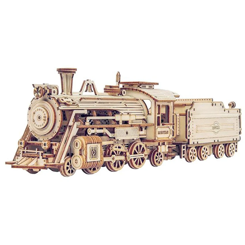 

CPC Certificated Robotime Rokr Assemble Toys MC501 Prime Steam Express Jigsaw 3D Diy Wooden Car Puzzle For Adults for Dropshipping
