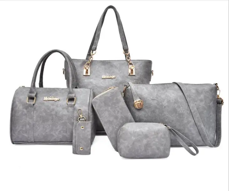 

Wholesale Fashion Designer 6 Piece Set Women Bags Custom Brand Ladies Bags Handbag Set for Women