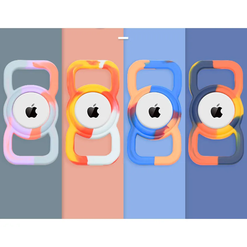 

Individualization Print Airtag Accessories Holder Fluorescence Silicone Colourful Airtag Dog Collar For Pet