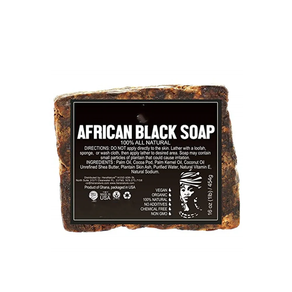 

Wholesale Privet Label Skincare 100% Natural Organic Acne Treatment Moisture Whitening Ghana Raw African Black Soap