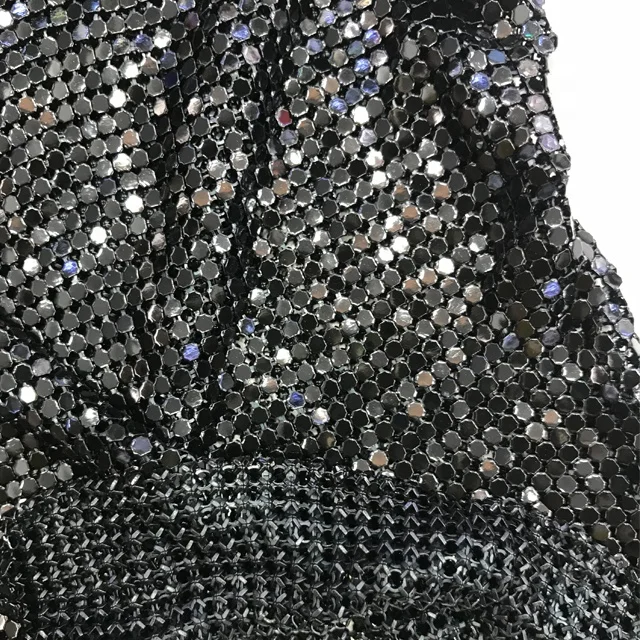 S108 Black Color Soft Flexible Aluminum Chainmail Fabric Metal Sequin ...