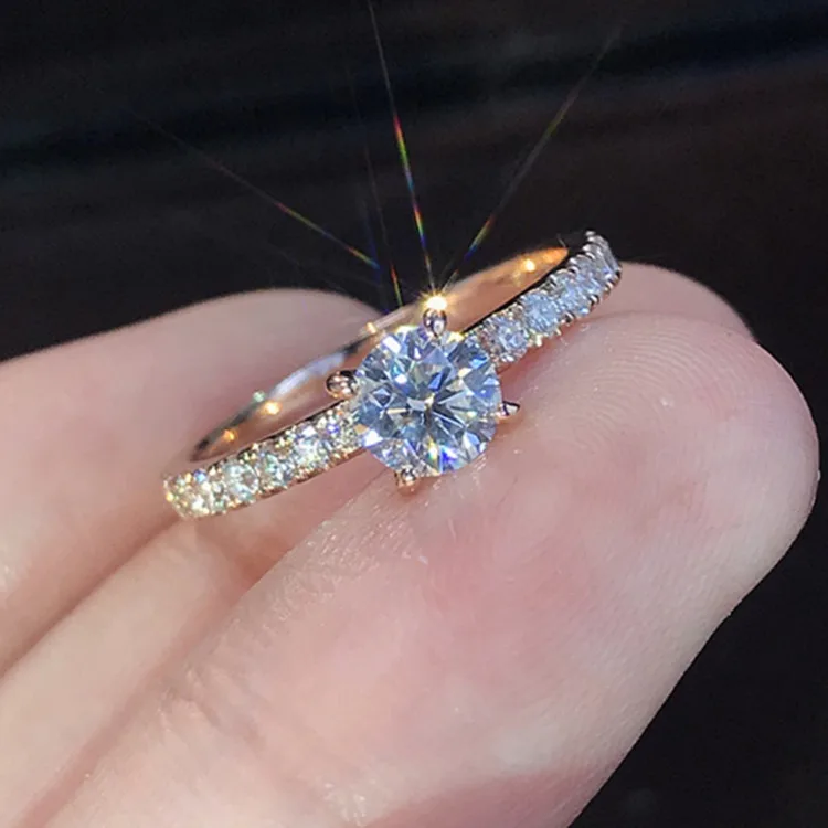 

Wholesale Women Girl's Jewelry Ring 3a Cubic Zircon Engagement Stone Rings