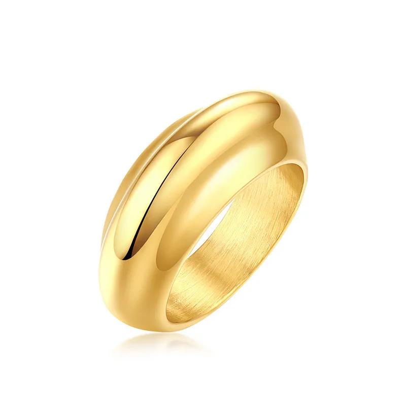 

New style couple ring rend smooth surface irregular rings gold plated jewelry for men and women, Silver/gold