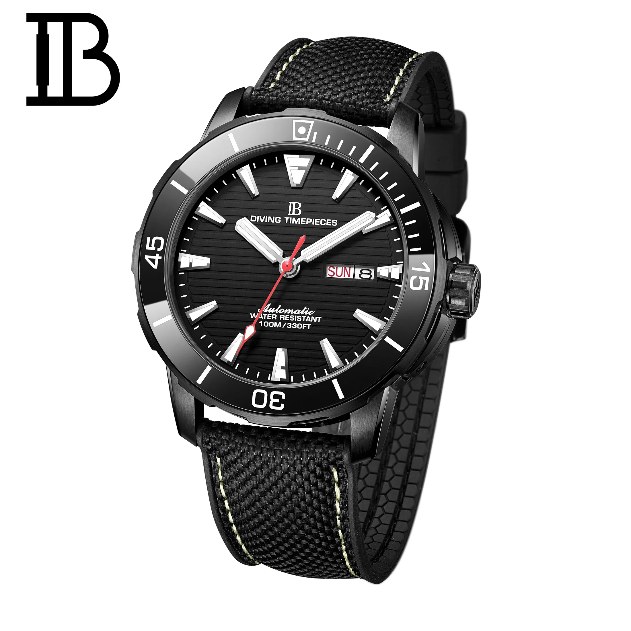 

Wholesale Oem Sapphire Crystal Glass Watch Nylon Strap Round Big Dial Automatic Movement Multifunctional Mechanical Men Watch