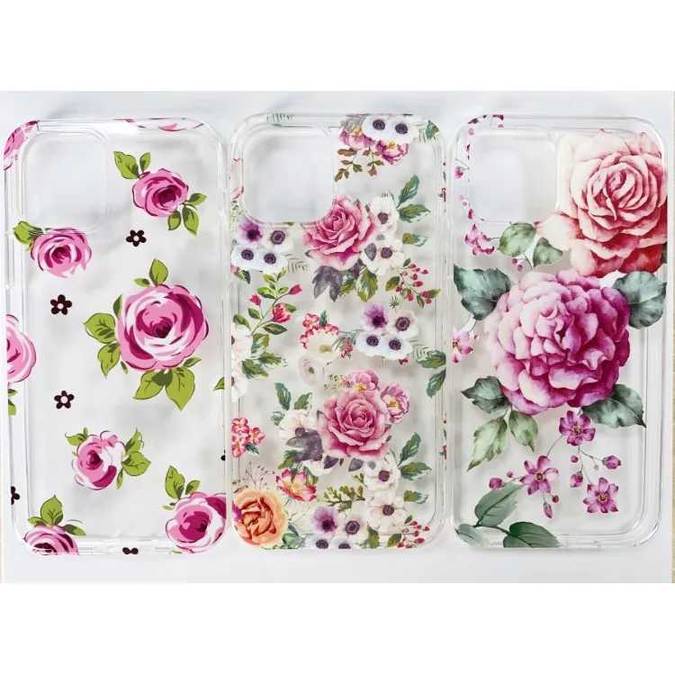 

Fashion Matte Hard PC Back Cover Hybrid Soft TPU Case Flower Bumper Phone Case For iPhone 12 Pro 11 Max X XS XR, Muti