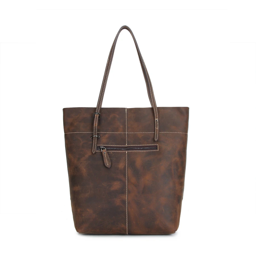 

Natural Cowhide Top Handle Shopping Handbag Ladies Leisure Large Capacity Shoulder Bags Retro Genuine Leather Women Tote Bag, Customized