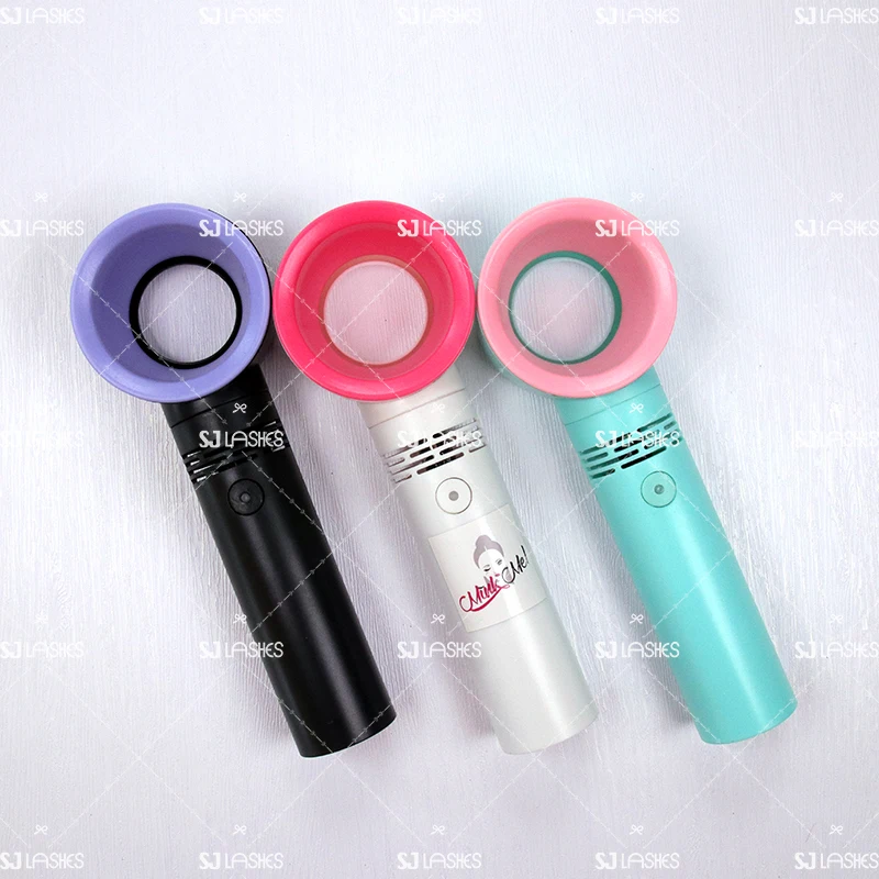 

USB Mini Fan Air Conditioning Blower for Eyelash Extension Bladeless Safety With Custom Private Logo, White black green