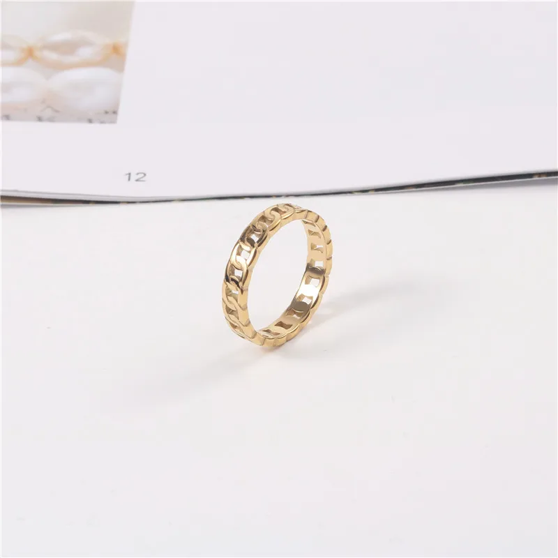 

Ring Stainless steel jewelry plating 18K gold wholesale Chain shape 2021 Hot sale Party