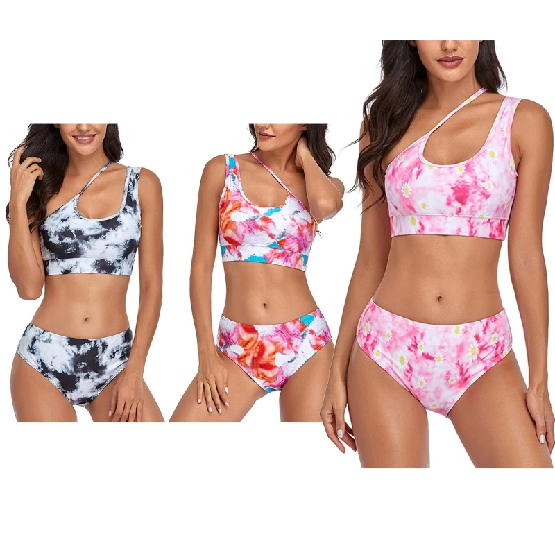 

Hot Sale Tie Dye Bathing Suit Women Swimsuit Bikini Set 2 Piece Summer Beachwear Swimwear