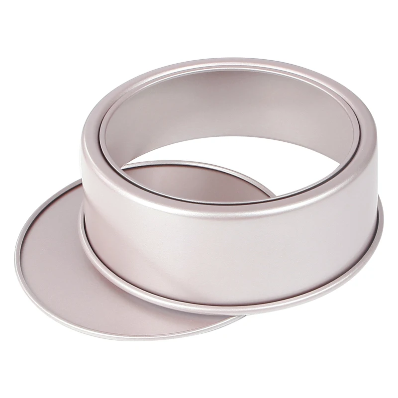 

CHEFMADE Carbon Steel Kitchen Bakeware Cake Mold Mould Removable Loose Bottom 8 inch 8" Tall Round Shape Cake Pan, Champagne gold