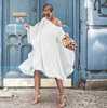 European and American chiffon off-the-shoulder flying sleeves explosion dress fashion 3 colors