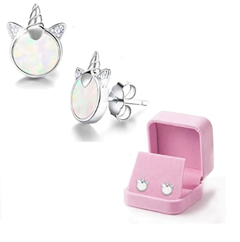 

Unicorn hypoallergenic 925 silver suitable for little girl children's jewelry birthday party earrings