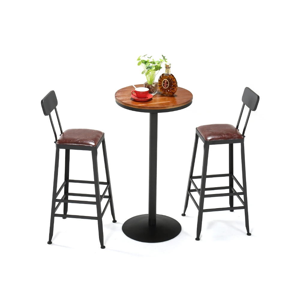Hot sale Customized personalized  wooden backrest tall high bar chair
