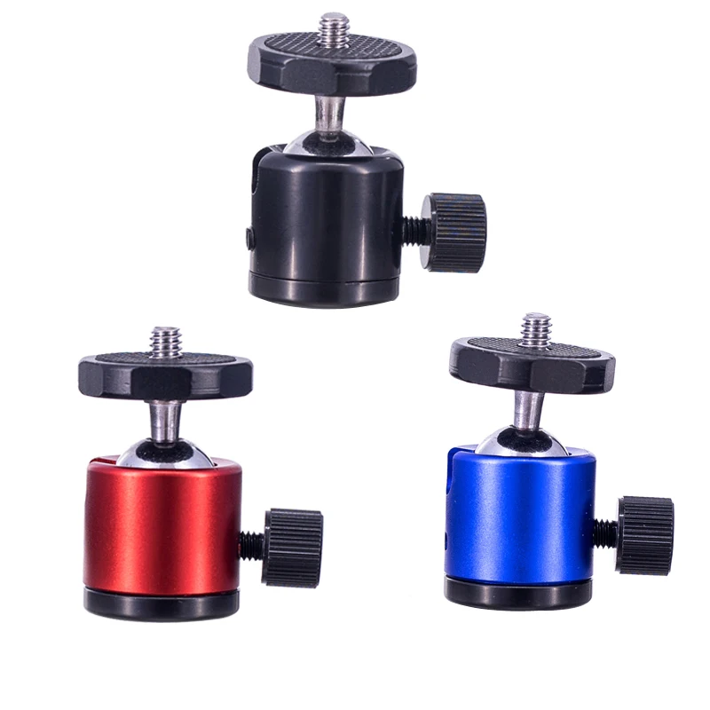 

Mini Ball Head 1/4" Mount for Camera Tripod Spherical universal for Canon Nikon DSLR Camera Dsr Mount Stand for camera tripod, Black blue red