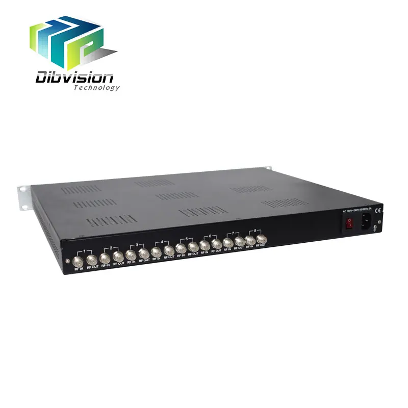 

(Q108M) 8 channel DVB-S/S2 Satellite FTA RF Tuners To DVB-T Transmodulator for digital headend