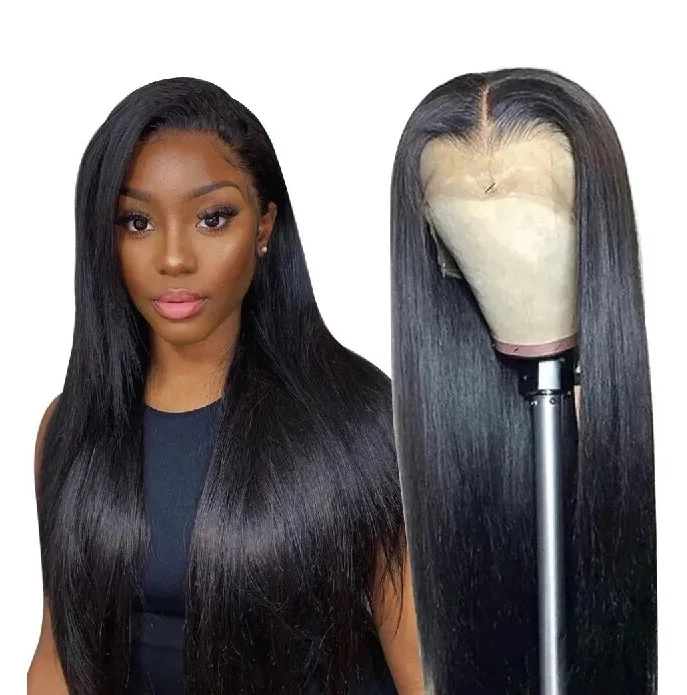 10A 12A Grade Virgin Brazilian Human Hair Wigs From One Donor Lace Front Wig Straight Perruque Cheveux Humain Frontal Lace Wigs