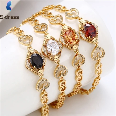 

S54 18k gold bracelet women, gold plated fashion women charm bracelet